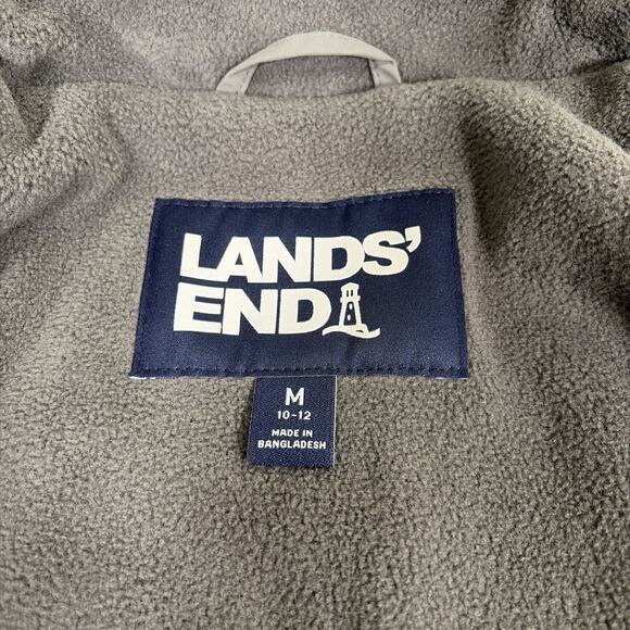 Lands' End Womens Medium 10-12 Grey Gray Fleece Lined Jacket Benefits Charity - Picture 11 of 16